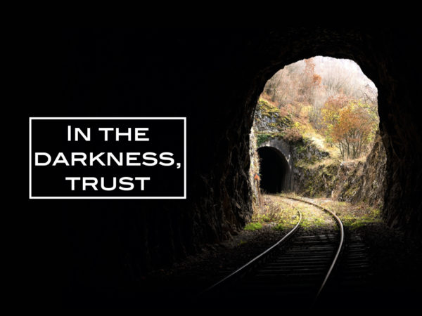 In the darkness, trust