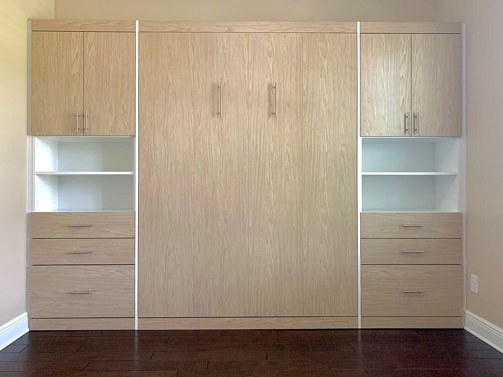 Queen panel wall bed