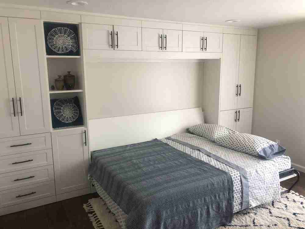Murphy bed with storage cabinetry