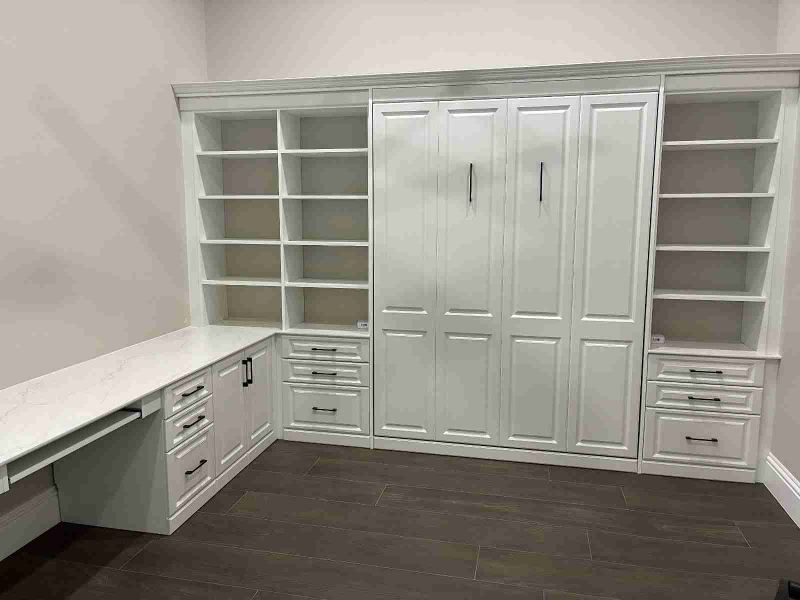 Murphy bed with built-in desk
