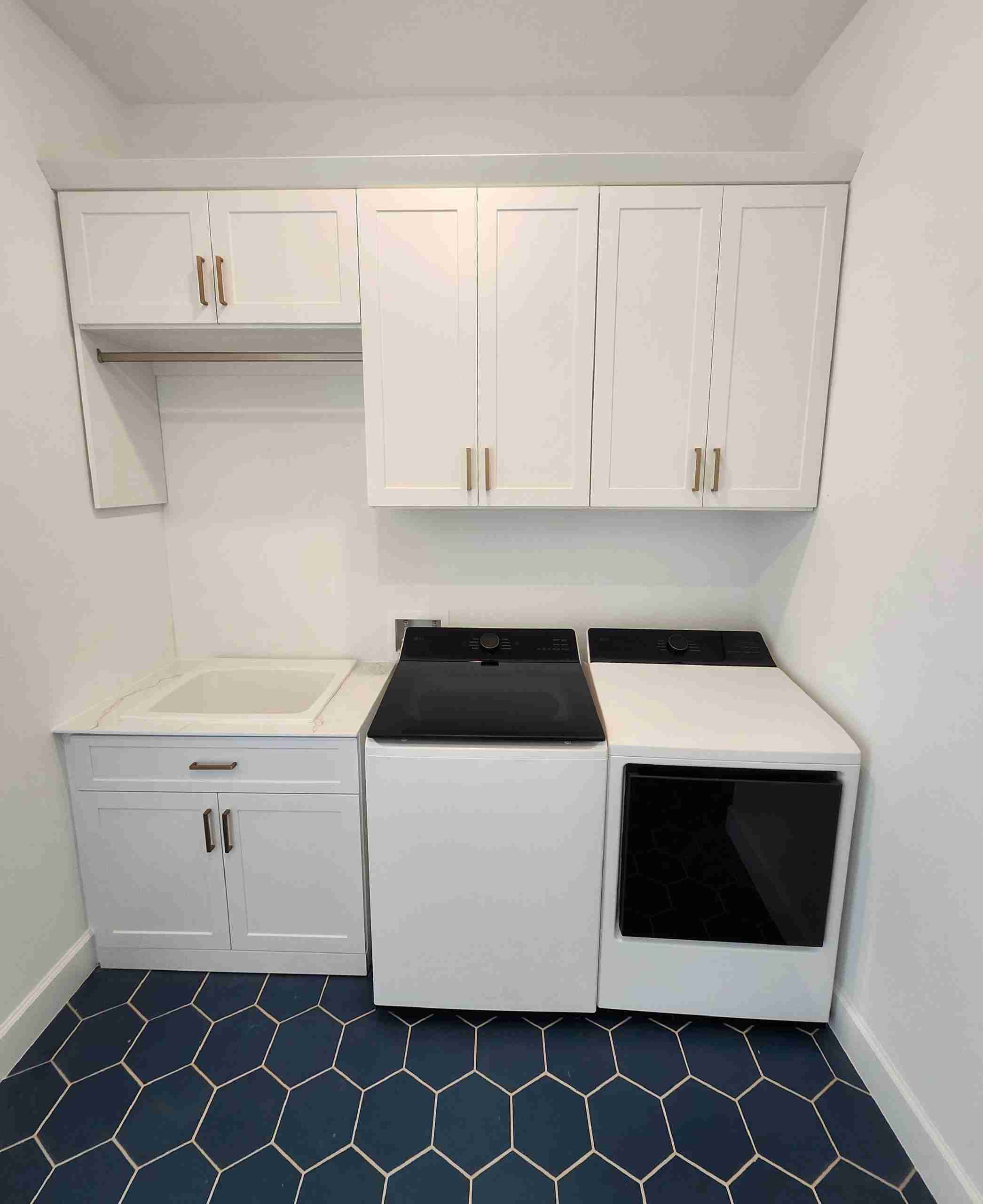 White shaker laundry room