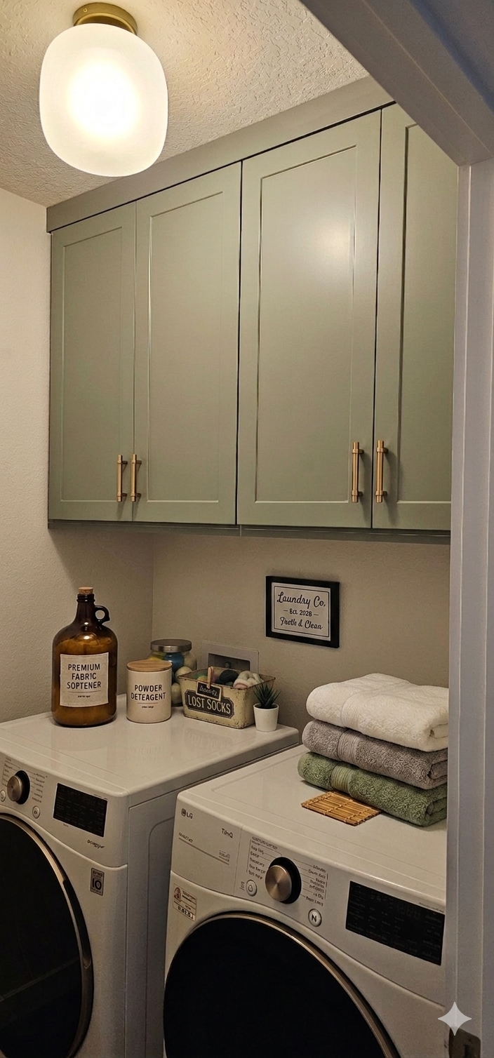 Laundry in celadon shaker