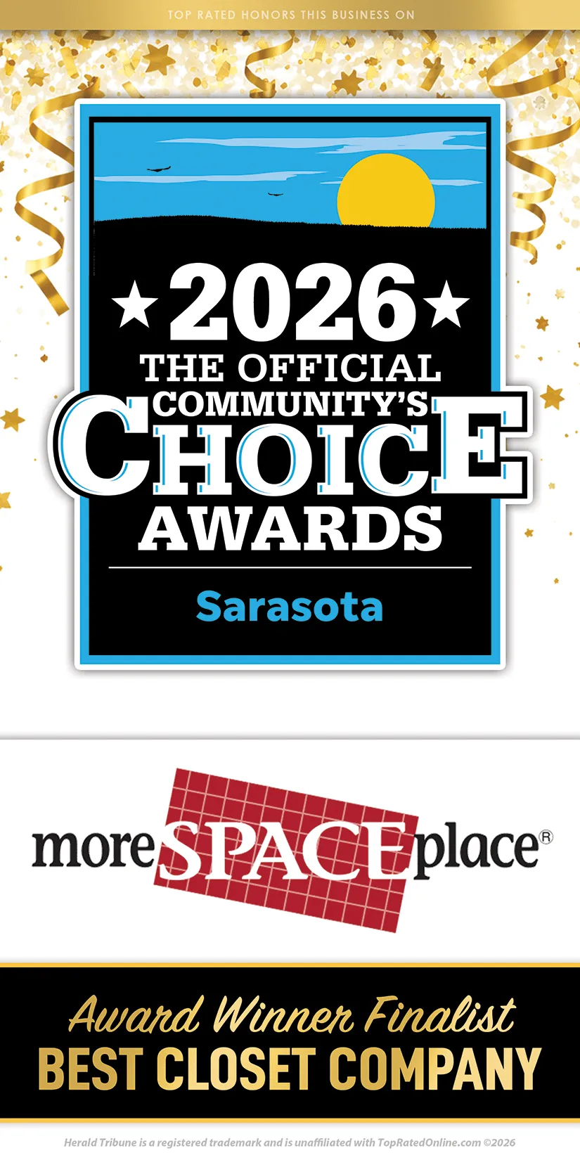 2026 Official Community's Choice Awards Sarasota, Award Winner Finalist, Best Closet Company